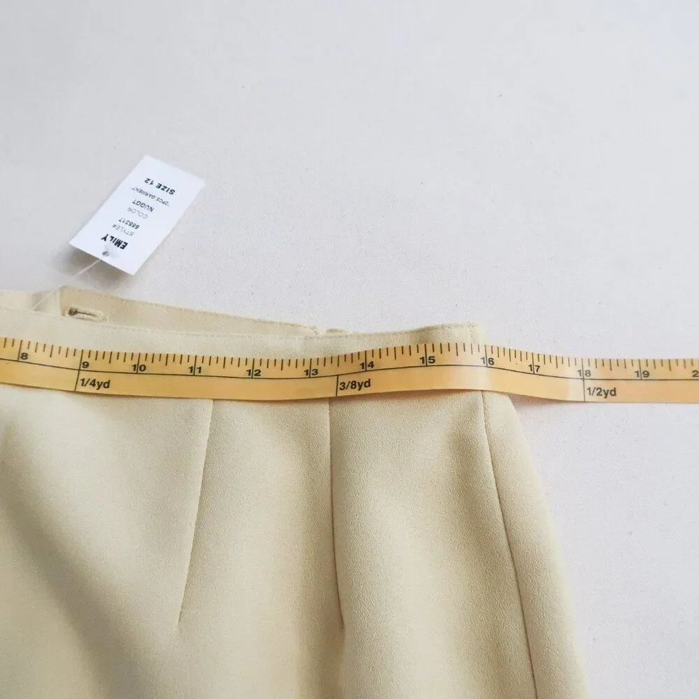 Emily Light Yellow Skirt Suit Size 12